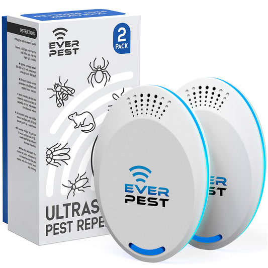 Ultrasonic Pest Repeller (2-Pack) Plug in Flea Rat Roach Mosquito Cockroaches Rodent Spider Scorpion Fruit Fly Insect