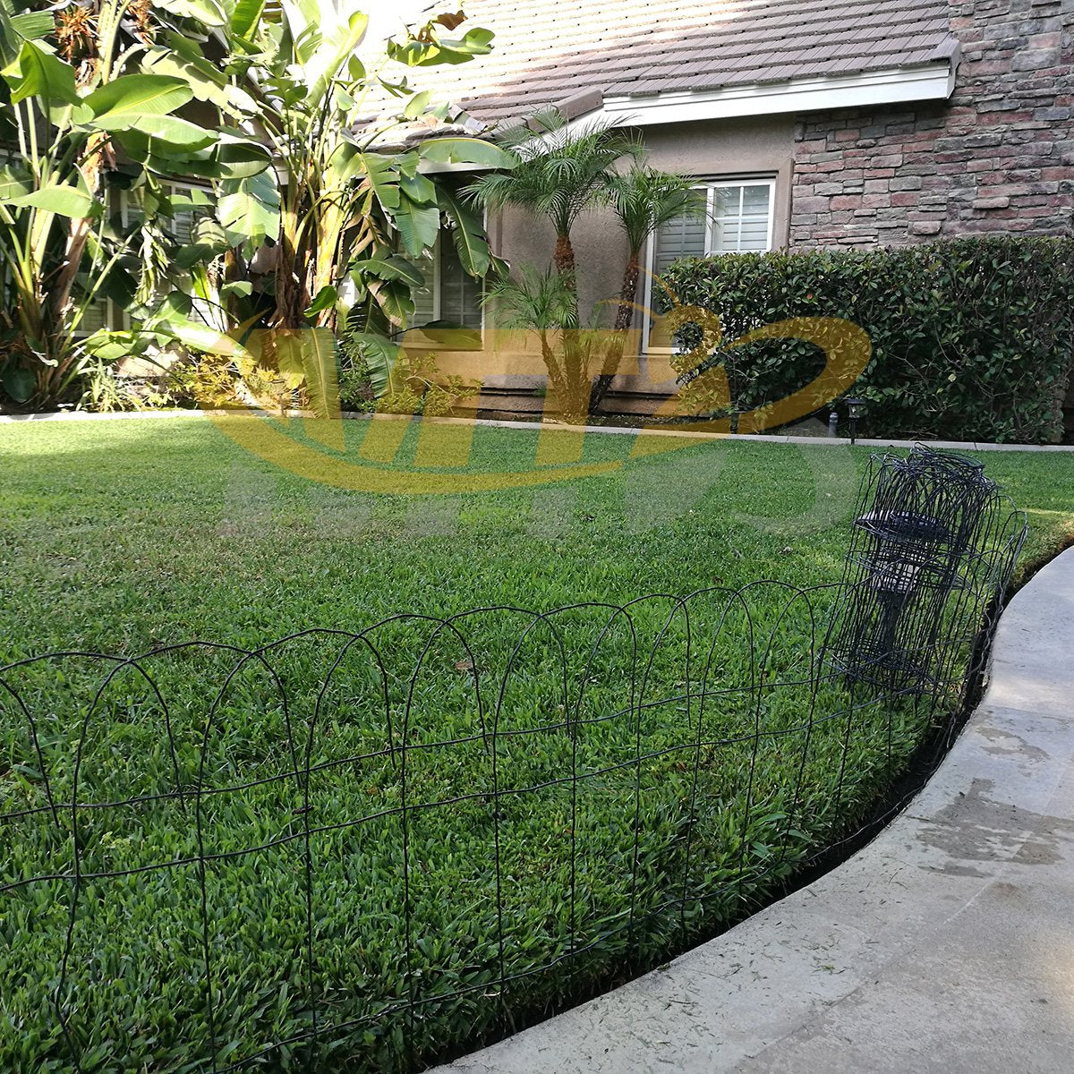 14 inch(H) x 20 feet(L) Black Garden Border Edging Folding Fence Roll Scroll Top Rolled Yard Fencing Garden Fence, Metal Wire Garden Fence for Outdoor,Yard Landscape Patio,Flower Bed Edging
