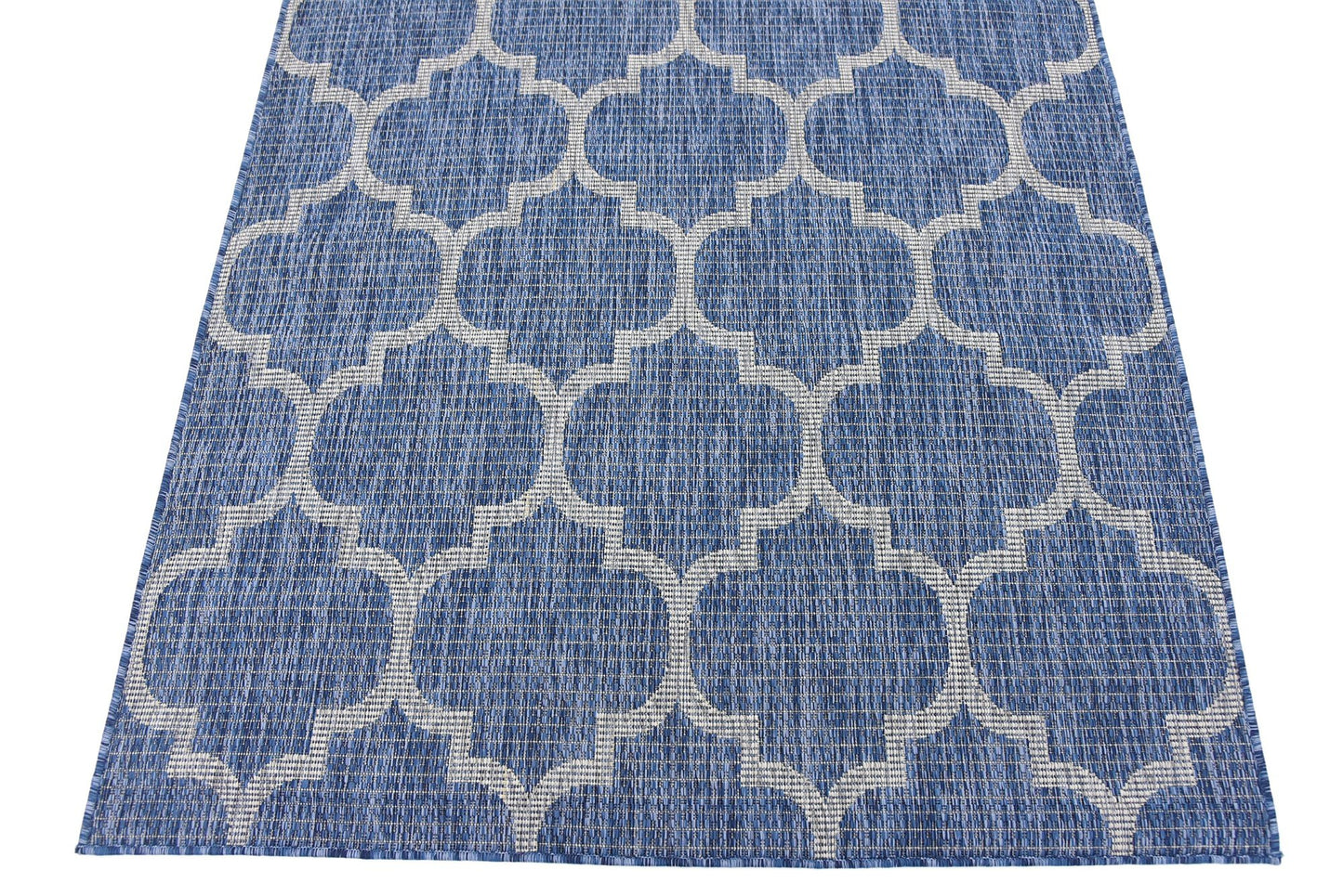 Unique Loom Outdoor Trellis Collection Area Rug (4' 1" x 6' 1" Rectangle, Navy Blue/ Ivory)