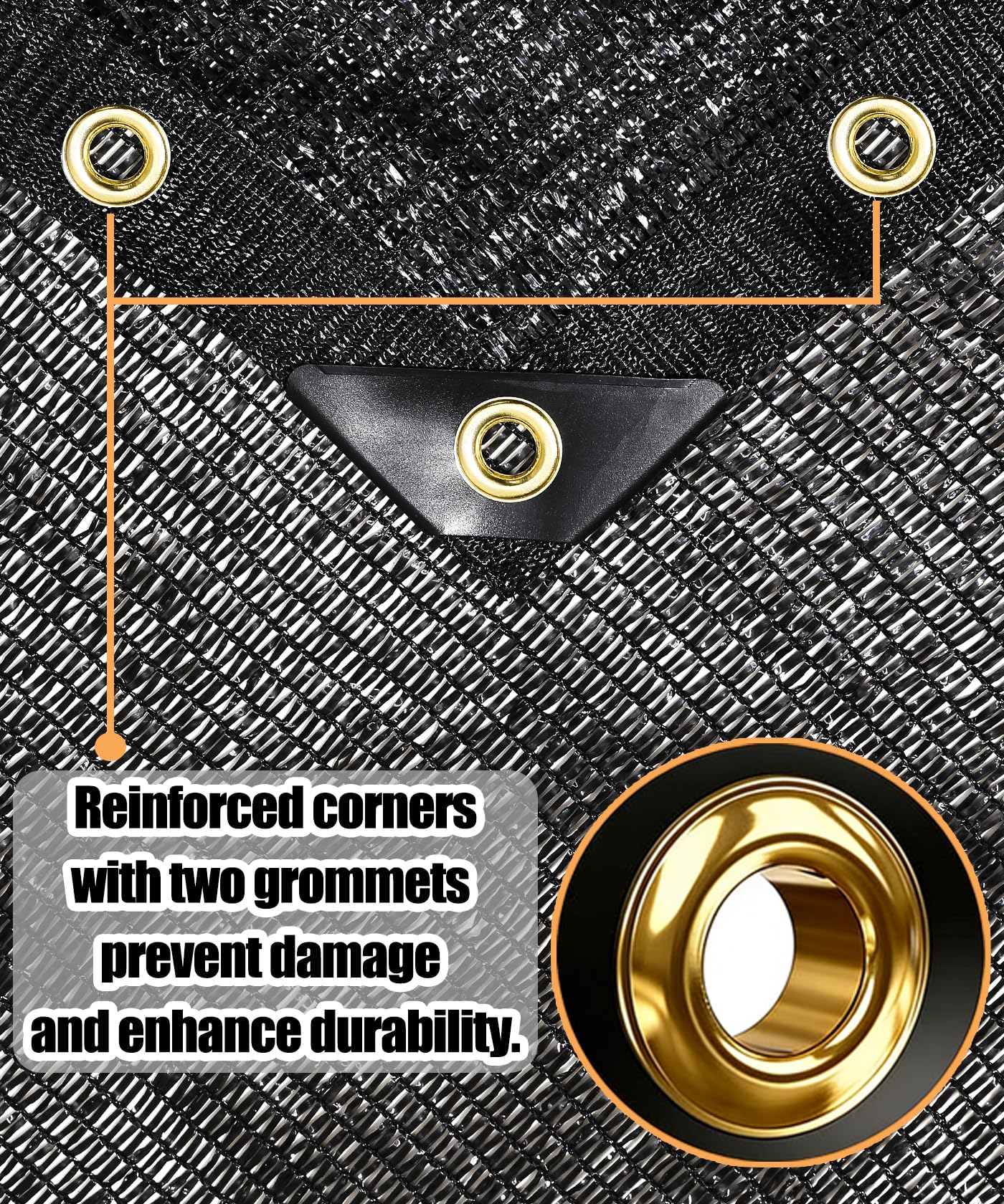 E.share 40%-50% Black Sun Shade Cloth Outdoor - 12Ft X 6Ft Garden Shade Netting with Grommets for Greenhouse, Plant Covers, Patio, Chicken Coop, Barn & Kennel