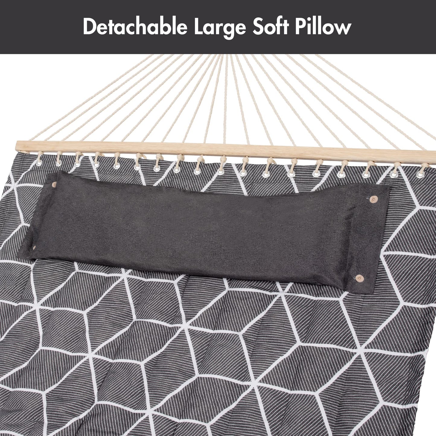 ANOW Double Hammock with Stand Included, 2 Person Hammock with Stand for Outside, 450 LBS Weight Capacity, Gray Cube
