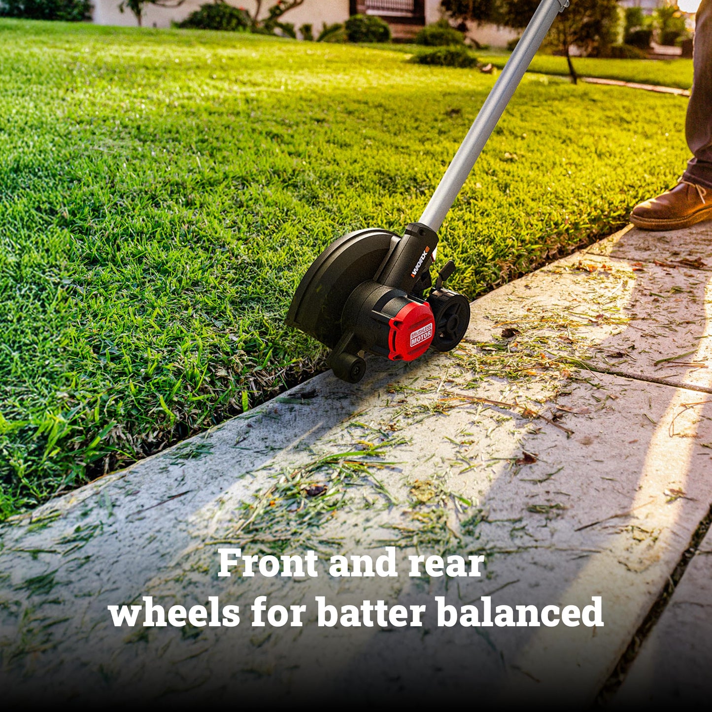 WORX Nitro Cordless Lawn Edger, 7'' Grass Edger with 3 Depth Settings, 20V Trencher with Dual Wheels & Brushless Motor, 4.0 Ah Battery & Charger Included, WG898