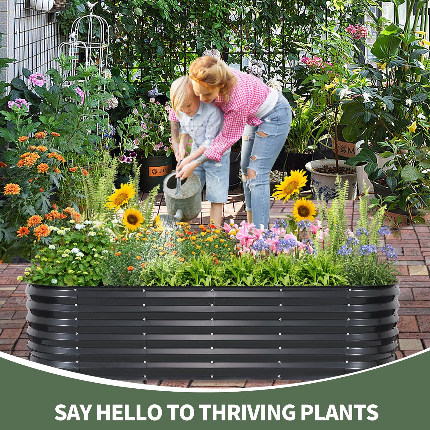 1MORE Raised Garden Bed- Planter Garden Boxes Outdoor, Raised Beds for Gardening.6X2X1.4FT(1pcs)-Grey