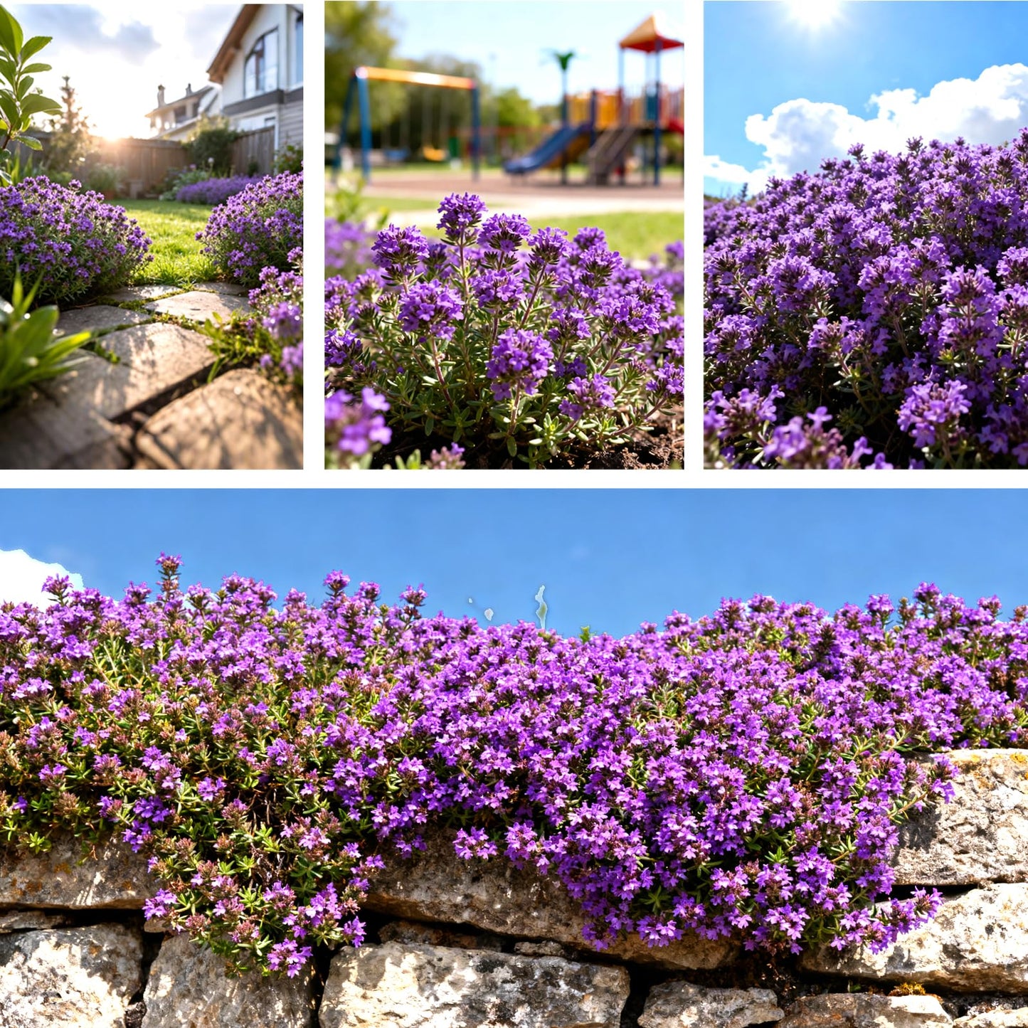 Fruivity 20000+pcs Creeping Thyme Seeds for Planting, Perennial Ground Cover Plants Flowers Seeds Fragrant Herb Seeds for Lawns & Paths Garden