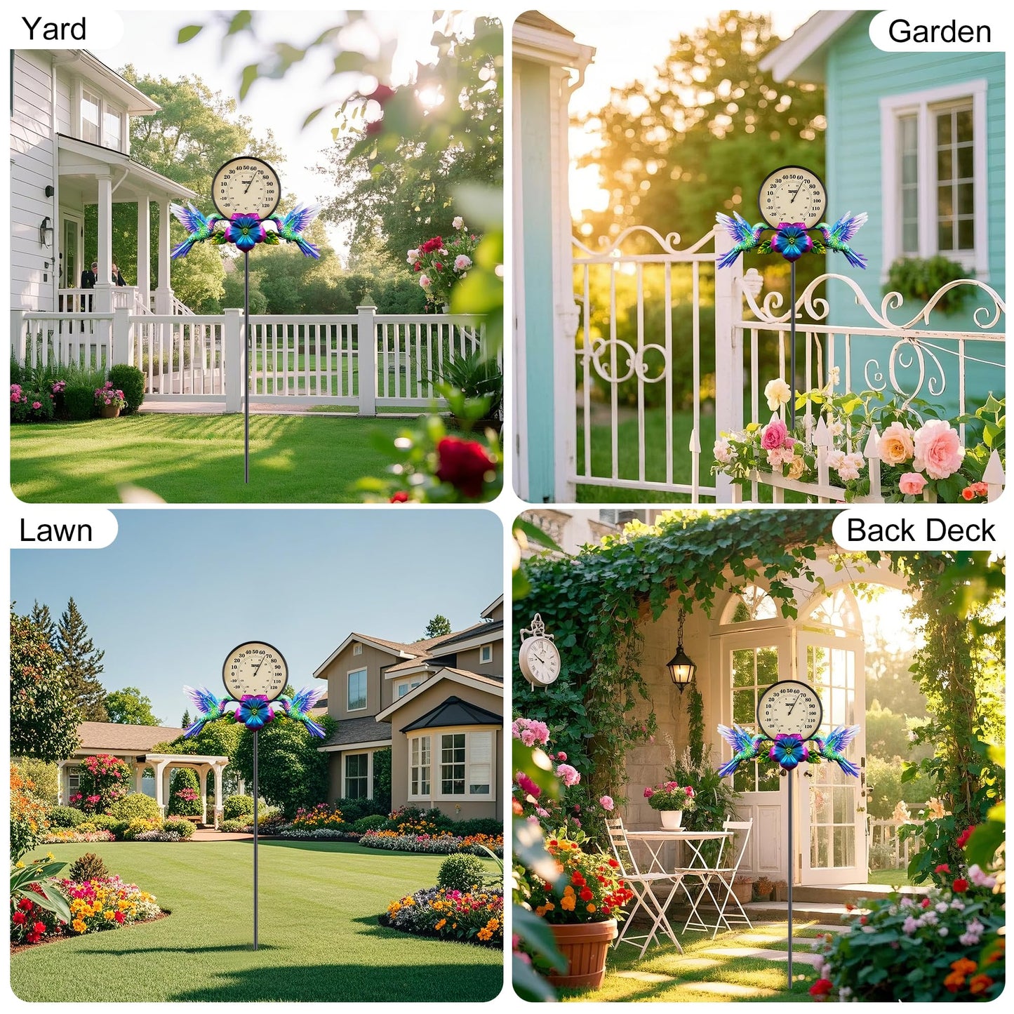 Outdoor Thermometer Thermometer for House Indoor Outdoor Thermometer Outdoor Thermometers for Patio Room Thermometer Hummingbird