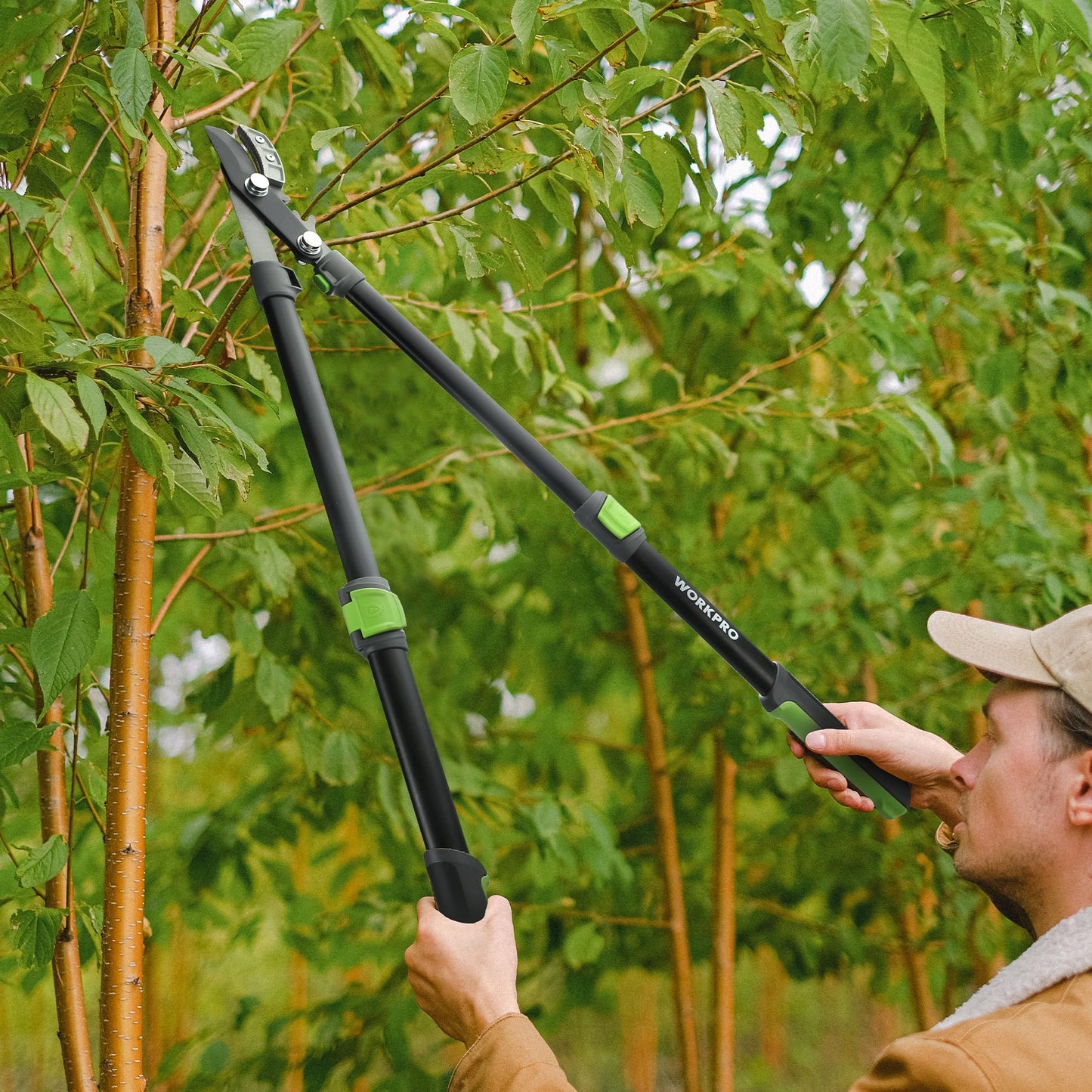 WORKPRO Extendable Anvil Lopper for Gardening, 25-37" Branch Cutter with 1.6" Cutting Capacity, Heavy-Duty Pruning Shear Featuring Gear System for Tree Trimming, Handheld Garden Shear with Sharp Blade
