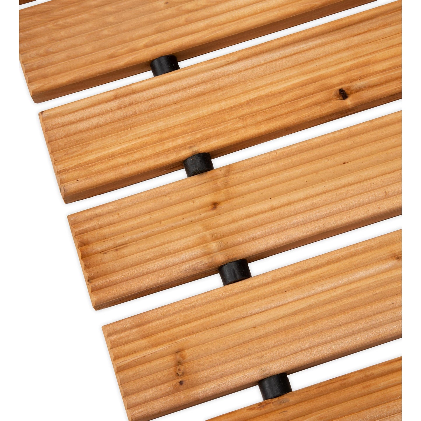 Plow & Hearth 6' Curved Outdoor Wooden Pathway | 17" Wide Rollout Outdoor Garden Walkway | Weather-Resistant Hardwood Cedar Board Walkway Landscape Edging | Decorative Lawn Patio Wedding Party
