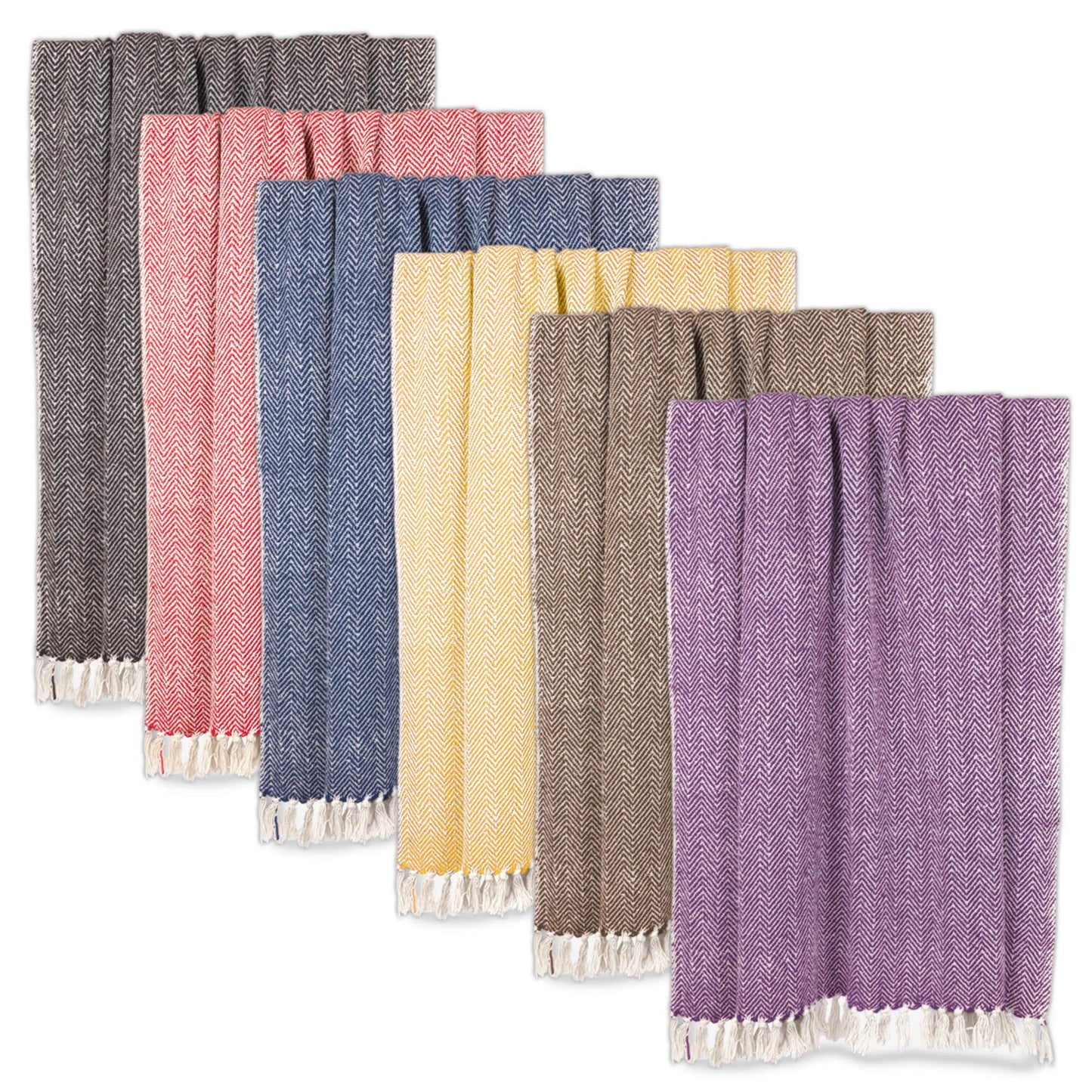 DII Chevron Throw Collection Handloomed Cotton, 50x60, Black