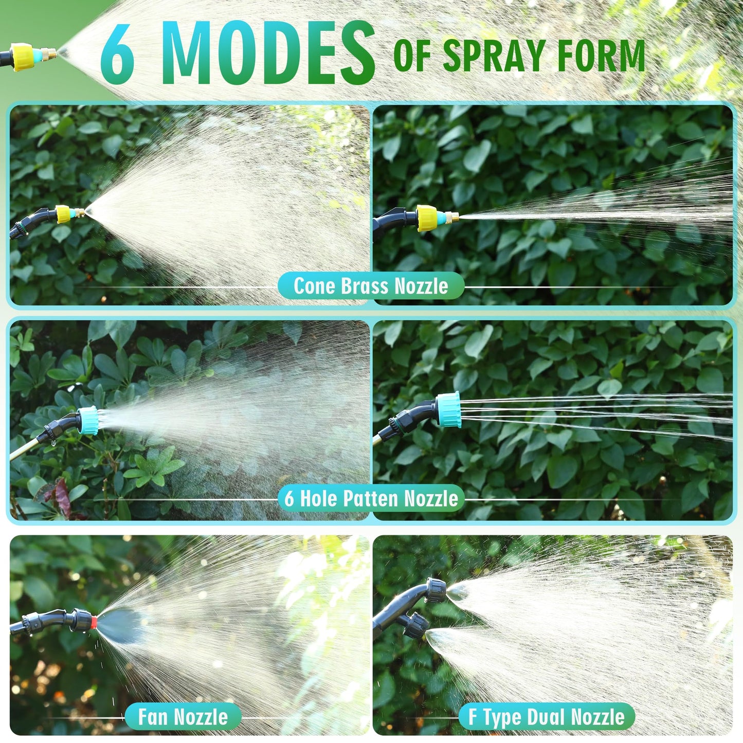 2 Gallon Electric Sprayer, Battery Powered Garden Sprayer with 3 Adjustable Speed, Automatic Water Pump Weed Yard Lawn Sprayer with 4 Mist Nozzles, USB Rechargeable Handle, Retractable Wand for Plants