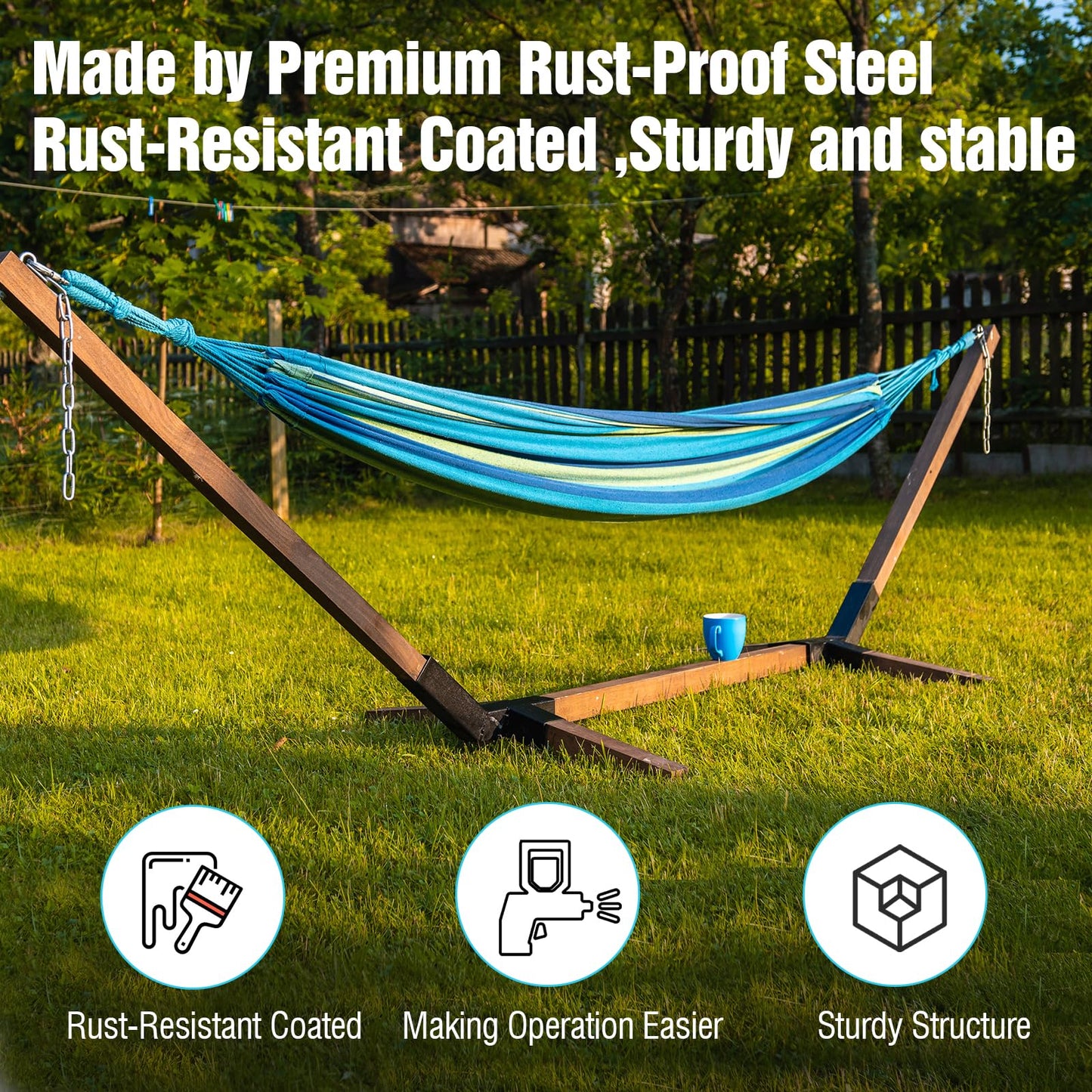 TOPTGO Hammock Stand Bracket, Heavy Duty DIY Hammock Bracket Kits Fit for 4" x 4" (Actual 3.5" x 3.5") Lumber /Wood Posts, 500 LBS Capacity, Black Powder Coated-2PACK