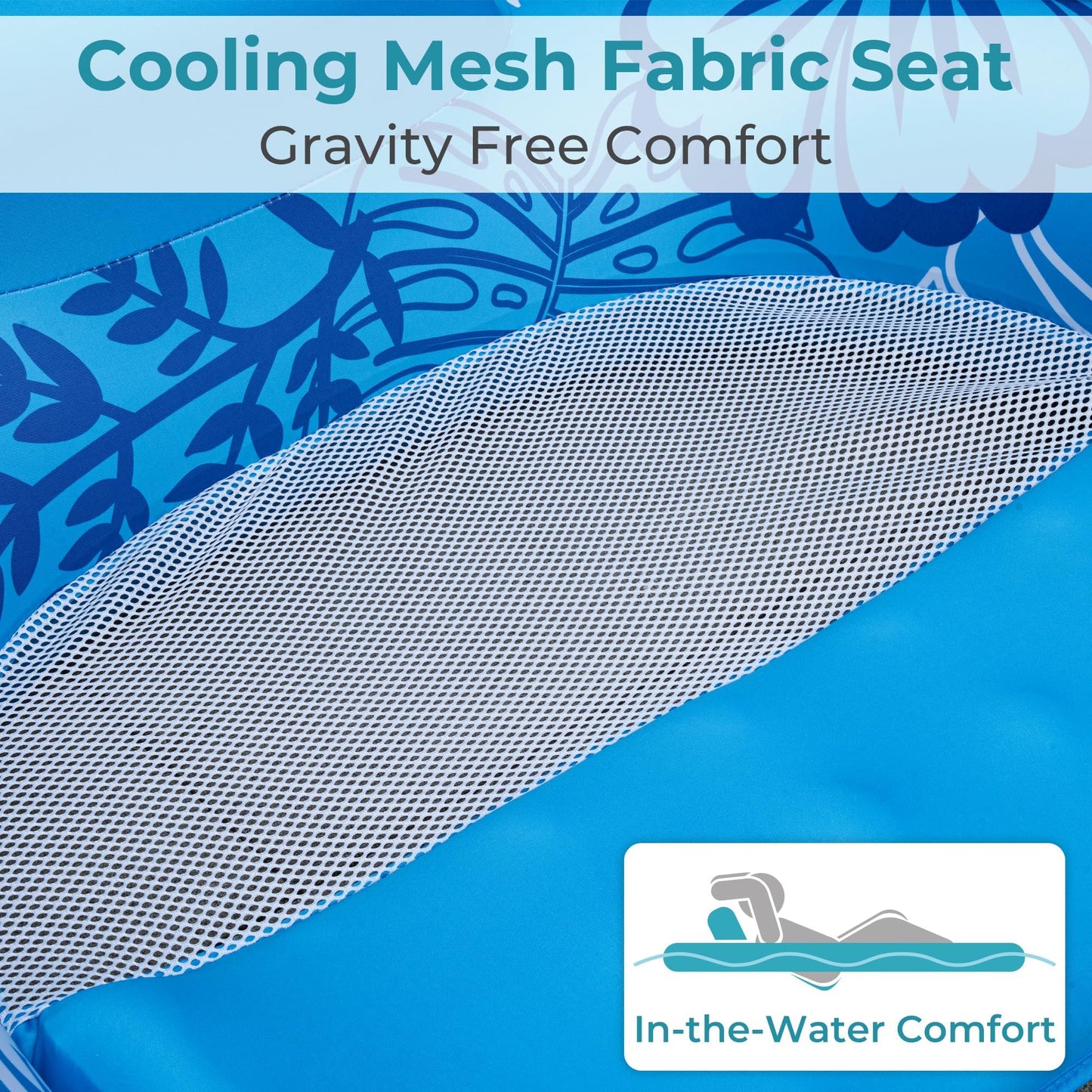 Inflatable Fabric Covered Pool Float Adult with UPF50+ Sunshade Canopy & Cup Holders,Large Water Lounger Float Recliner Chair for Pool Party Lake Beach