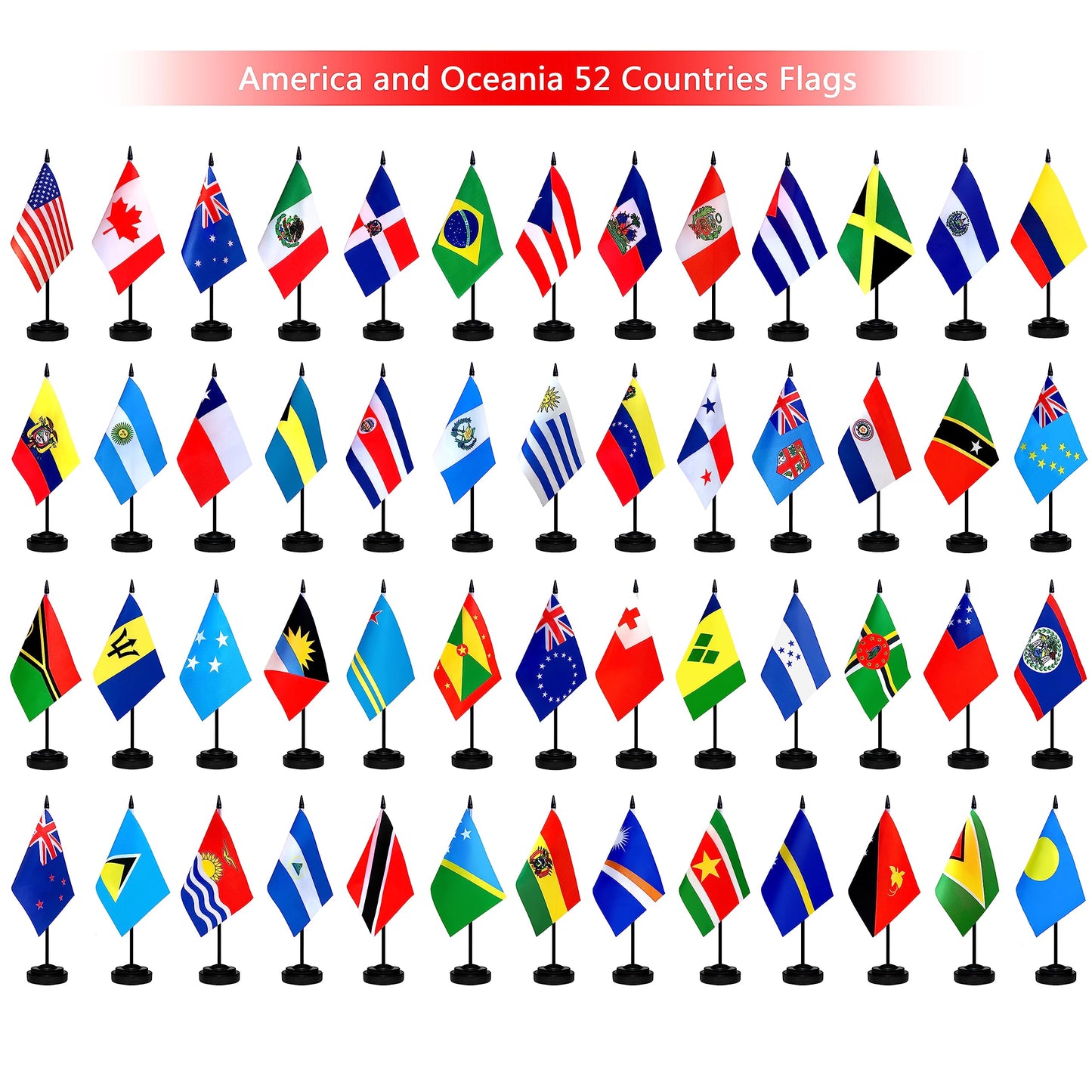 TSMD 202 Countries International World Desk Flags Set Small Mini Office Table Stick Flag with Stand Base,All Countries Flags,5x8 Inch