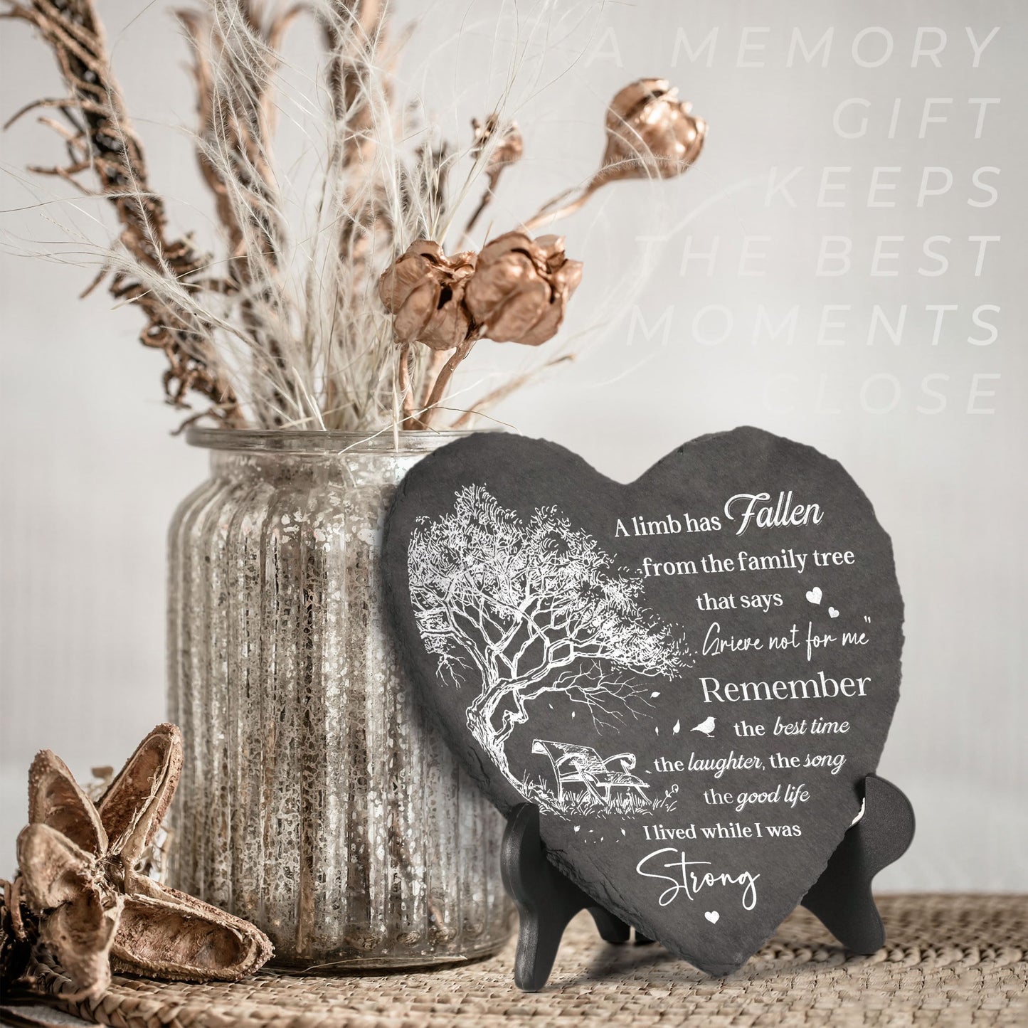 DIGIKAZZ A Limb Has Fallen Plaque, Memorial Garden Stones in Memory of Loved One, Memorial Gifts for Loss of Mom, Dad, Brother, Son Stones on Christmas