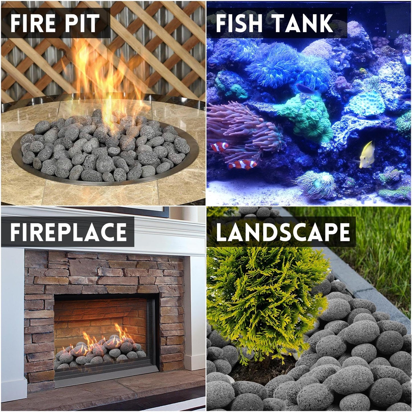 Premium 2-3 Inch Black Lava Rock Pebbles, 10 Pounds Fire Rocks for Gas Fire Pits, Fireplaces, Landscaping, and Plant Cultivation, Natural Tumbled Stones for Indoor and Outdoor Use