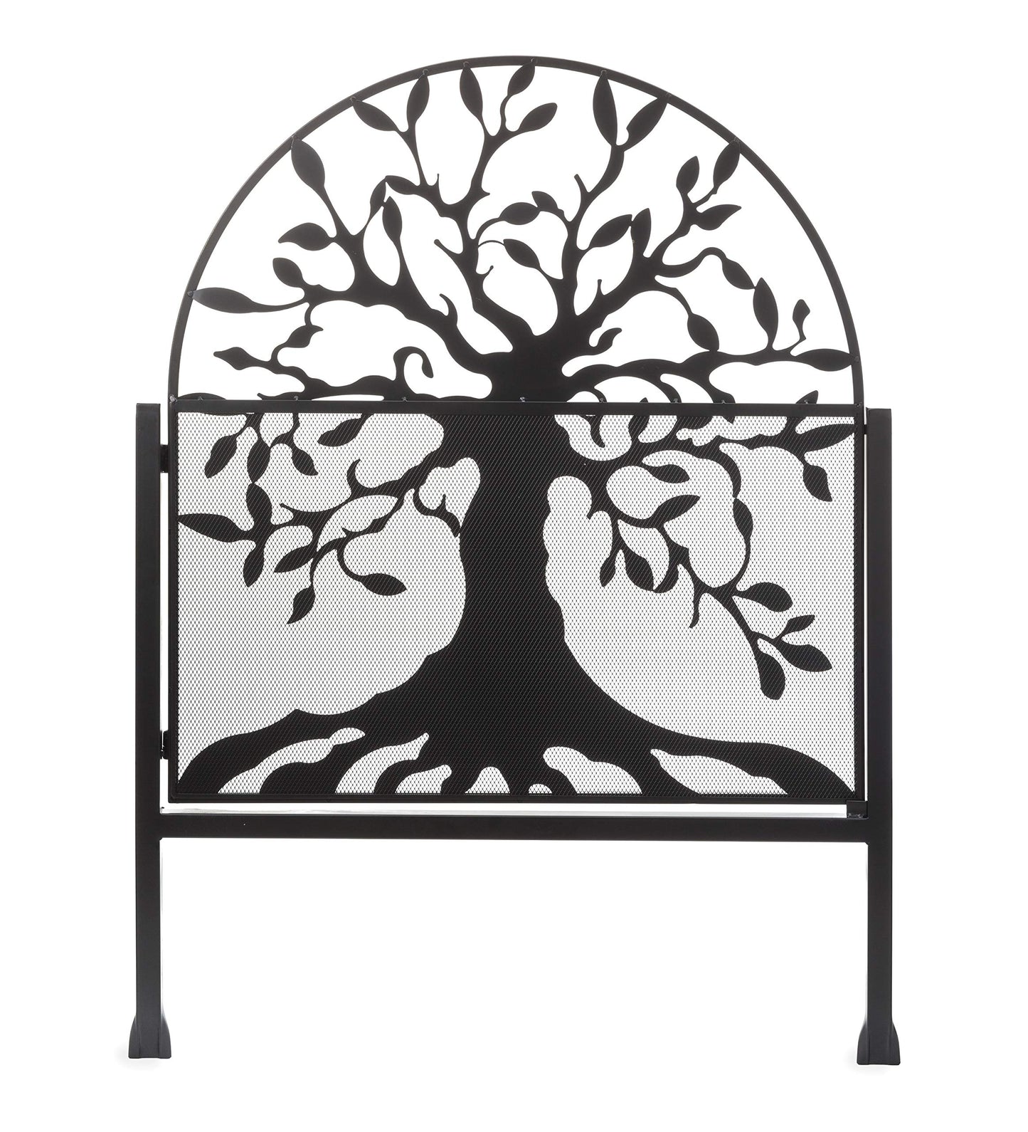 Plow & Hearth Arched Tree of Life Garden Gate | Laser-Cut Design | Metal | Black/Bronze Finish | Versatile | 36" W x 1¼"D x 36" H | Latch Closure