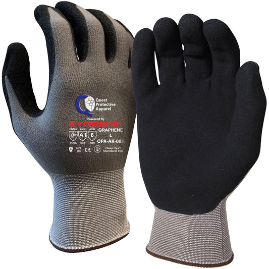 Quest Protective Apparel Cut Resistant Work Gloves (ANSI A1) – Lightweight Graphene Gloves for Gardening, DIY, Mechanical & General Handling – Breathable Grip Gloves for Men & Women – Large, Pack of 1