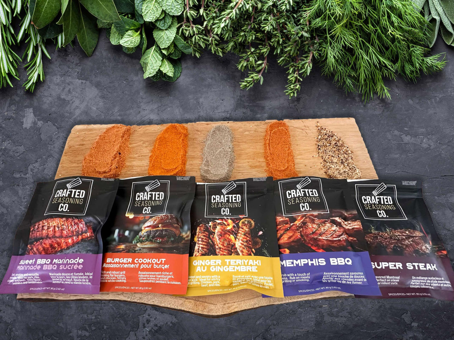 Crafted Seasoning Co. BBQ Rubs & Seasonings Gift Set (5 Pack) – Grilling & Smoking Spices Variety Box – Smoker Seasonings – BBQ Gifts for Men, Dad, Father’s Day, Grill Lovers