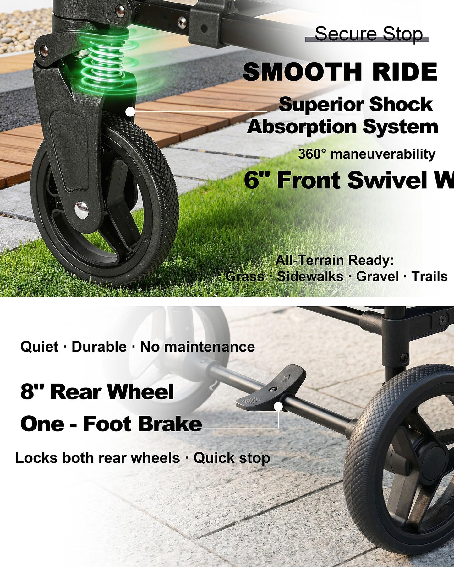 2-in-1 Wagon Stroller for Two Kids – Foldable Push & Pull All‑Terrain Wagon with Canopy, 5‑Point Harnesses,Removable Snack Tray,Storage Bag, Lightweight, Compact Trunk-Friendly Fold – Green