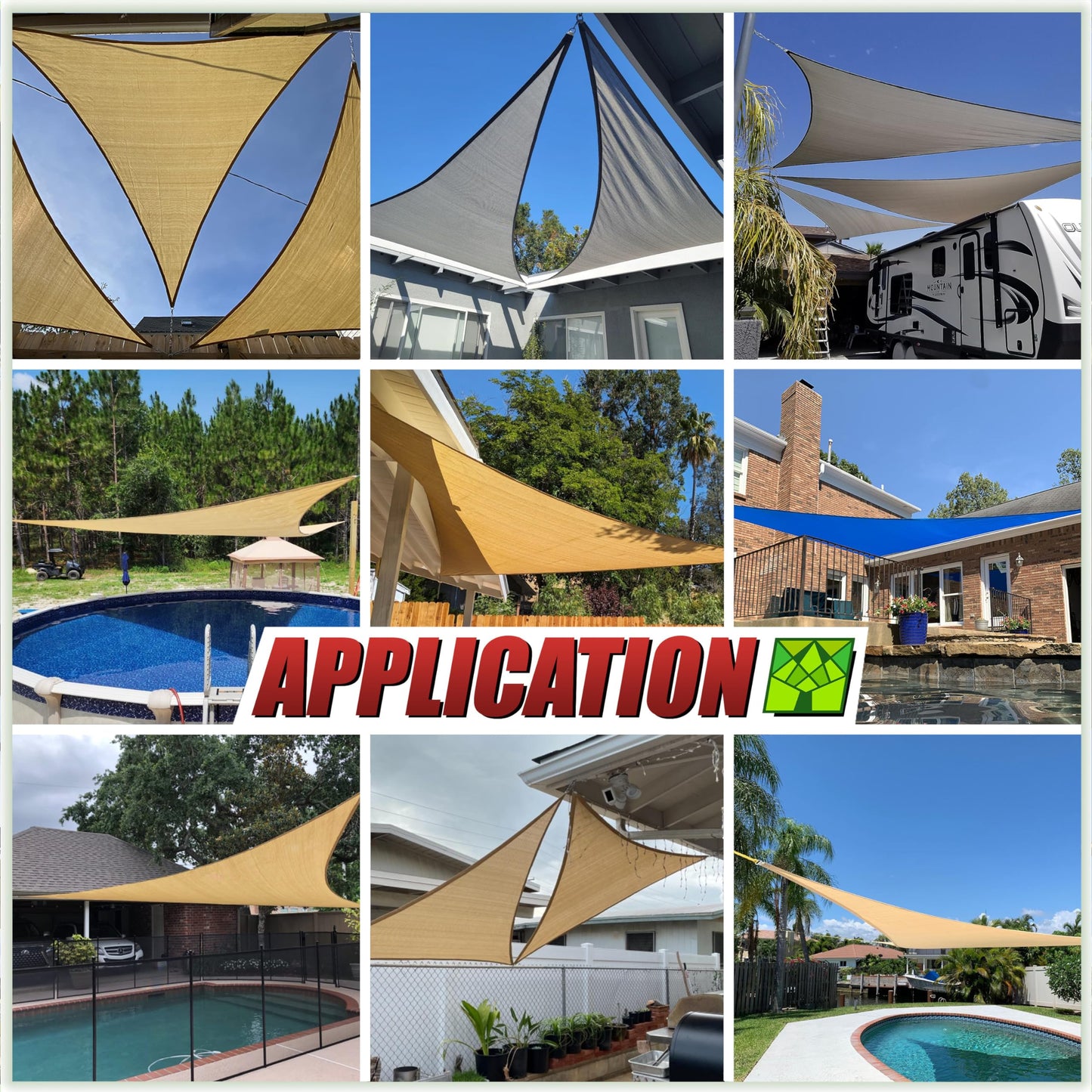 ColourTree 20' x 20' x 28.3' Beige Right Triangle CTAPRT20 Sun Shade Sail Canopy Mesh Fabric UV Block UPF50 - Commercial Heavy Duty & 190 GSM - 3 Years Warranty (We Make Custom Size)