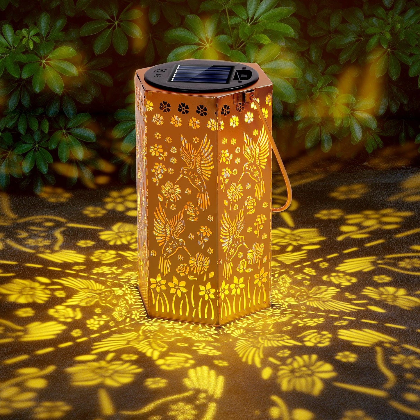Hummingbird Solar Lanterns Outdoor Waterproof, Birthday Gifts for Women Mom Grandma, Hanging Solar LED Lights for Garden Decor Outside, Metal Lantern for Yard, Patio, Backyard, Porch