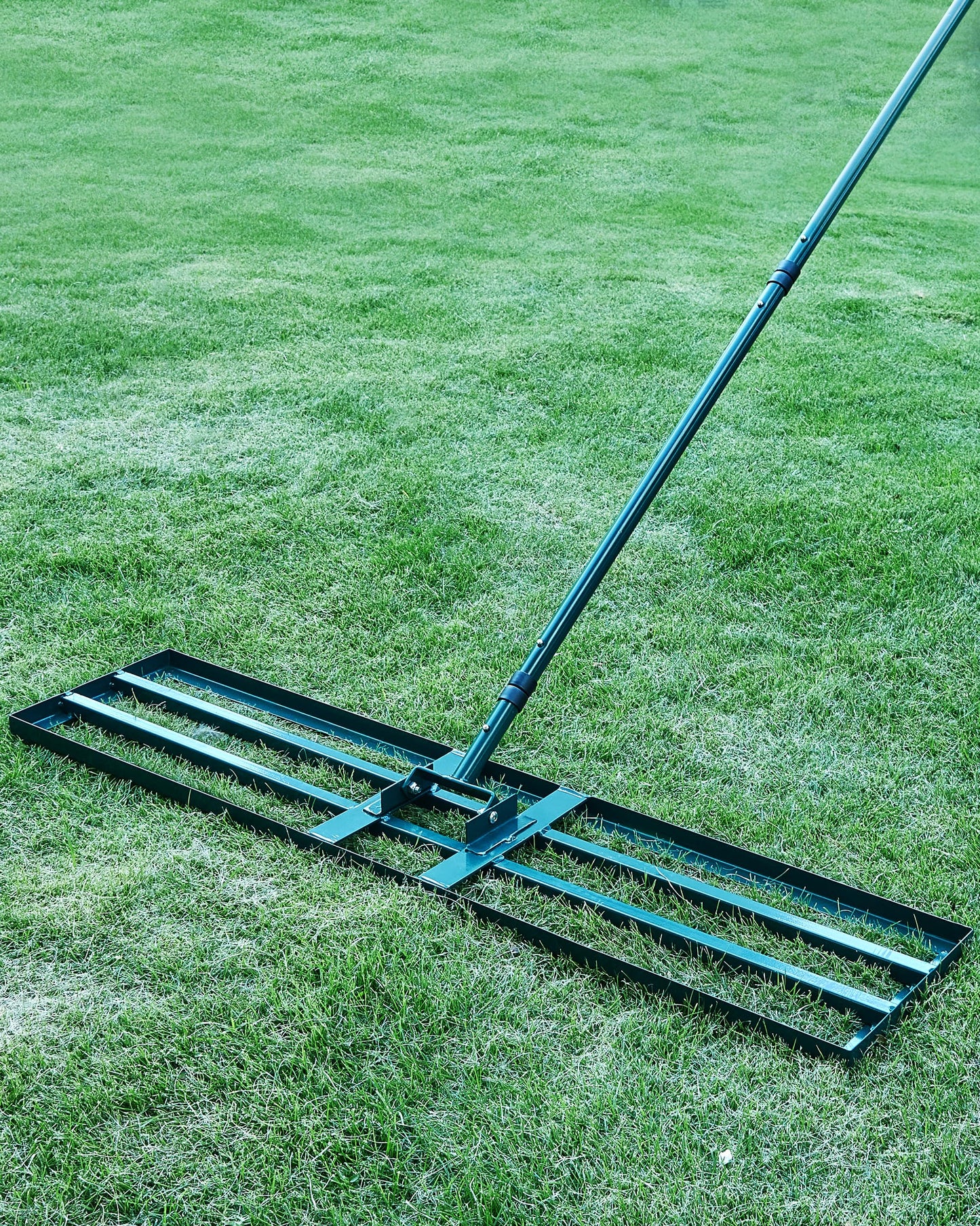 Lawn Leveling Rake,Stainless Steel Lawn Leveler with 45”x10” Ground Plate, 78” Adjustable Long Handle, Heavy Duty Large Level Yard Tool for Grass, Golf Field, Level Soil or Dirt Ground Surfaces-Green