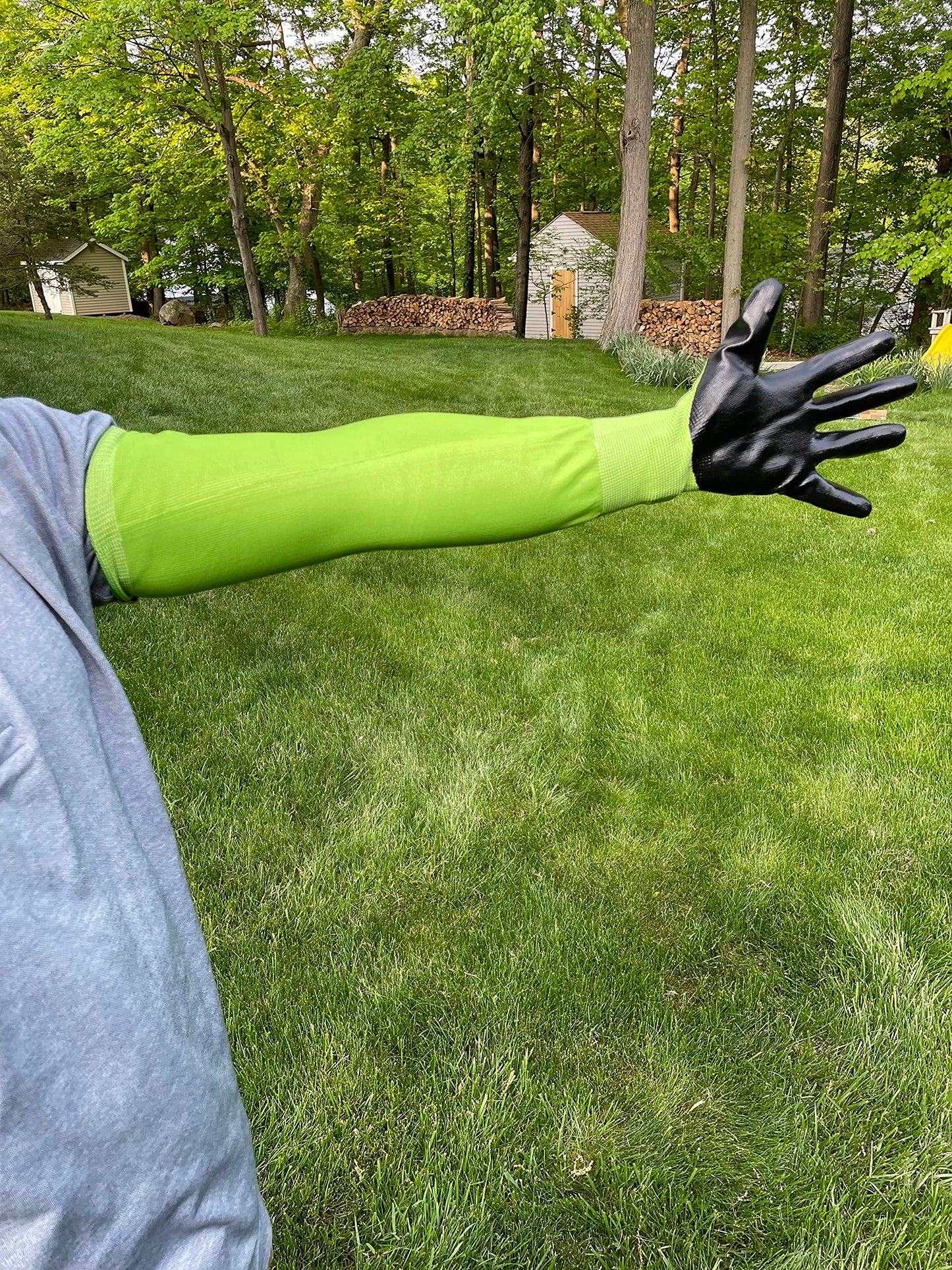 CHARGUY Long Sleeve Gardening Gloves, Protection Flexible Sleeves, No-Slip Grip Strong Durable Garden Gloves, Extended Cuff Women Men Outdoor/Indoor, 1 Pair