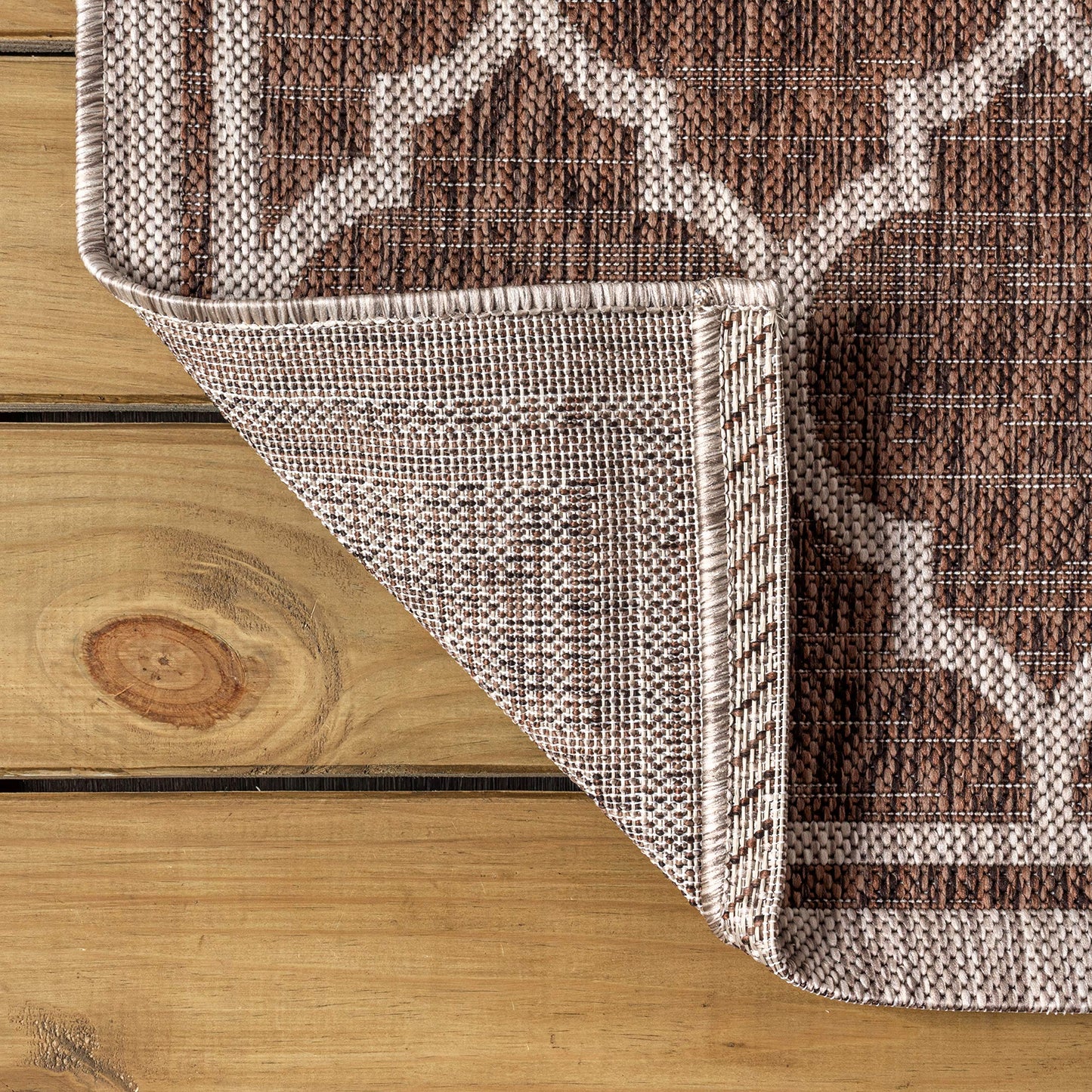 JONATHAN Y Moroccan Trellis Indoor Outdoor Area Rug 5X8 Espresso/Taupe, Trebol Textured Weave for Backyard, Patio, Porch, Easy-Cleaning, High Traffic, Pet-Friendly, Non-Shedding (SMB109B-5)